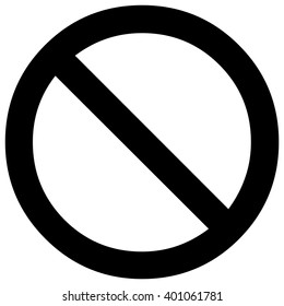 No Sign, black vector icon.