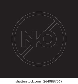 NO sign Block Sign Icon in Black White Vector Art Black Forbidden Illustration Outline Art