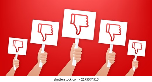 No Sign Cartoon Poster Hand Holding Stock Vector (Royalty Free ...