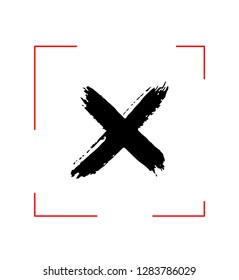 "NO" sign. Disagree or false or wrong concept symbol. Hand drawn with brush Vector illustration