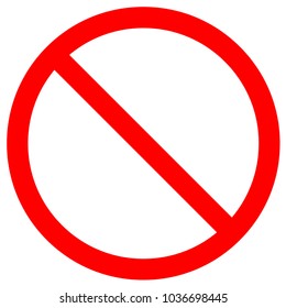 No Sign Empty Red Crossed Out Circle,Not Allowed Sign,Blank Prohibiting Symbol,Vector Illustration, Isolate On White Background Label. EPS10