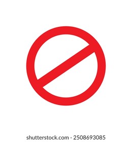 Círculo Tachado Rojo Vacío, Signo No Permitido, Símbolo De Prohibición En Blanco, Ilustración vectorial, Aislado En La Etiqueta De Fondo Blanco. EPS10