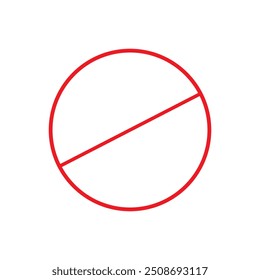 Sem Sinal Vermelho Vazio Cruzado Fora Do Círculo,Sinal Não Permitido,Símbolo Proibidor Em Branco,Ilustração De Vetor, Isolar No Rótulo Branco De Plano De Fundo. EPS10