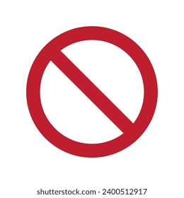 No sign. Flat vector illustration. Red circle.flat trendy style illustration on white background..eps