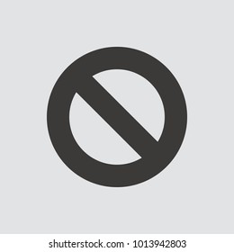 No sign icon isolated of flat style. Vector illustration.