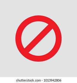 No sign icon isolated of flat style. Vector illustration.