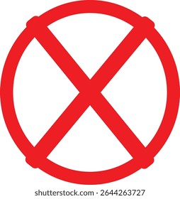 No Sign Icon. Red Crossed Circle Vector Design. illustration