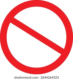 No Sign Icon. Red Crossed Circle Vector Design illustration