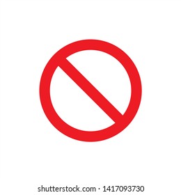 No Sign, isolated on white background, vector illustration. - Vector. vector stop sign icon. No sign, red warning isolated - Vector

