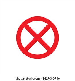No Sign, isolated on white background, vector illustration. - Vector. vector stop sign icon. No sign, red warning isolated - Vector

