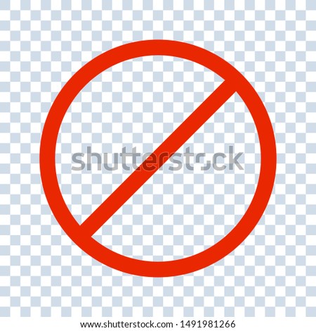 No sign isolated. Red no symbol. Circle red warning icon. Template for button or web applications. simple icon illustration