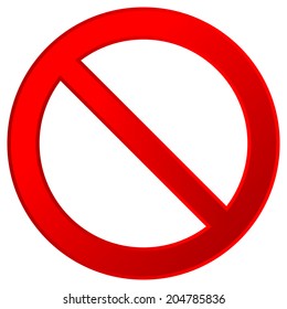 No sign on white background. Vector illustration.