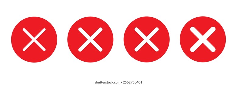 No sign. red and black forbidden thin circle cross flat icon. Restrict entry ban prohibition vector symbol. avoid risk x symbol. Don't delete graphic prohibition mark. stop sign. wrong, forbid