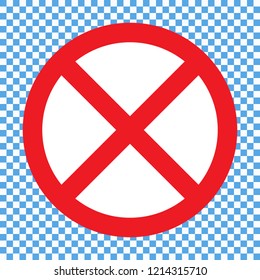 No sign. Red circle. Flat vector illustration. 