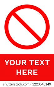 NO SIGN. Red vertical banner with copy space for text. Vector.