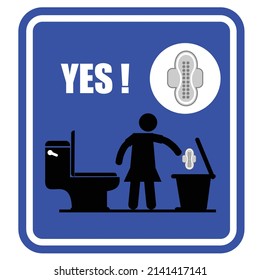  no sign, sanitary napkin, sticker vector
