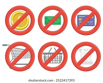 No Sign Shopping Basket Coin Money
