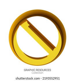 No Sign or Stop icon. Concept of restriction or prohibition sign. 3d vector icon with inner shadow and inner depth effect isolated on a white background. Included in the graphic resources collection