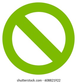 No Sign vector icon. Flat eco green symbol. Pictogram is isolated on a white background. Designed for web and software interfaces.