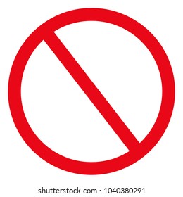 No sign vector on white background. Red prohibited symbol.