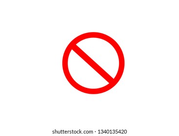 No sign vector on white background. Red prohibited symbol.