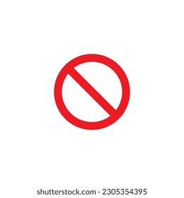 No hay vector de signo, no hay ningún vector rojo, icono de parada.
