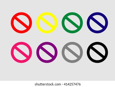 No Sign. Vector set