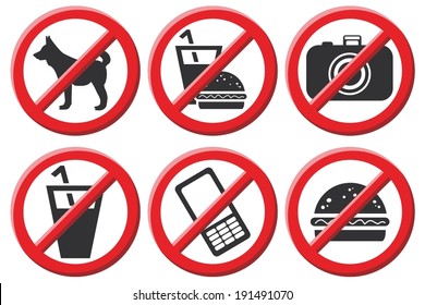 No sign vector set illustration