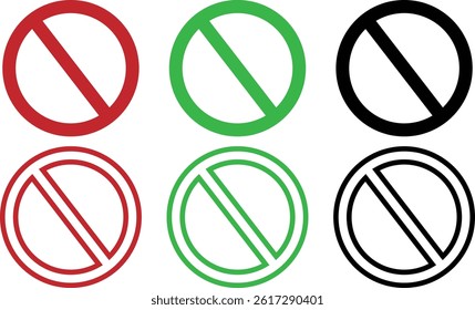 No Sign Vector Set – Prohibition Symbols for Safety Warning Designs