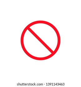 No Sign Vector Stop Sign Icon. Simple Red Warning Isolated Symbol.