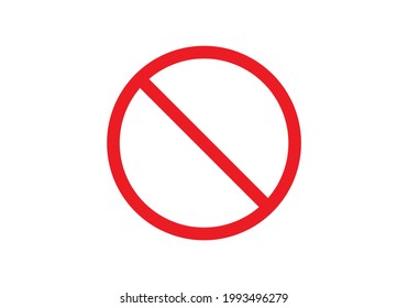 Kein Zeichen Vektor Stopp Symbol Symbol. Einfaches rotes Warnzeichen, isoliertes Symbol.