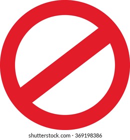  No sign vector,Illustration on white background