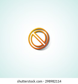 No Sign web icon on white background