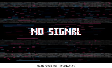 No signal glitch on dark background.	