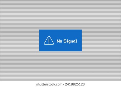 Kein Signal, Glitch kein Signal auf grauem Hintergrund, Fernsehfunker glitch. Alte Video-Vorlage. Bildrauschen. Vektorgrafik. abstrakter Technologie-Hintergrund