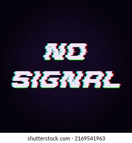 No signal glitch on purple gradient background. Vector illustration