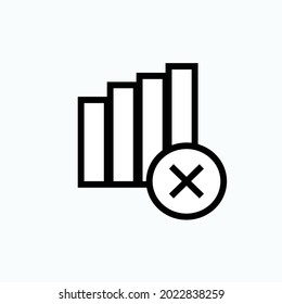 No Signal Icon. Connection Technlogy Symbol  - Vector.