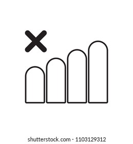 No signal icon flat vector template design trendy
