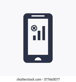 no signal   icon,  isolated. Flat  design.