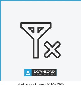 no signal icon. simple outline no signal vector icon. on white background.