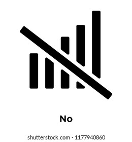 No signal icon vector isolated on white background, logo concept of No signal sign on transparent background, filled black symbol