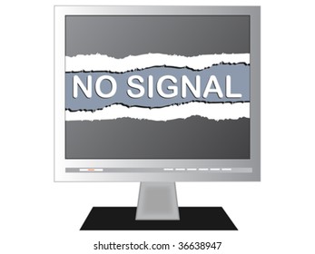 No signal on a TV screen vector illustration