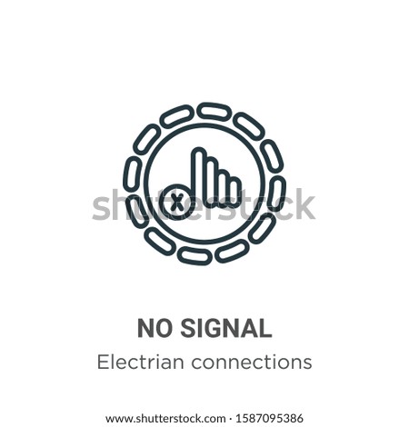 No signal outline vector icon. Thin line black no signal icon, flat vector simple element illustration from editable electrian connections concept isolated on white background