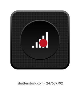 no signal, poor signal strength, signal strength indicator black square plastic button, vector, EPS 10