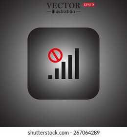 no signal, poor signal strength, signal strength indicator, web icon. vector design