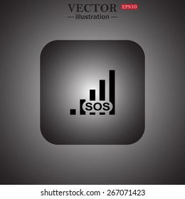 no signal, poor signal strength, signal strength indicator, web icon. vector design