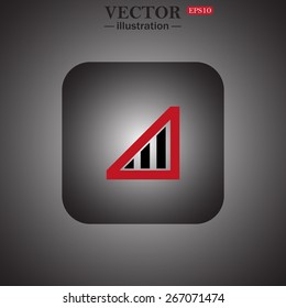no signal, poor signal strength, signal strength indicator, web icon. vector design