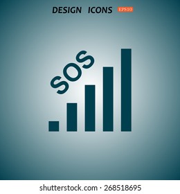 no signal, poor signal strength, signal strength indicator. icon. vector design