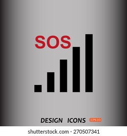 no signal, poor signal strength, signal strength indicator. icon. vector design