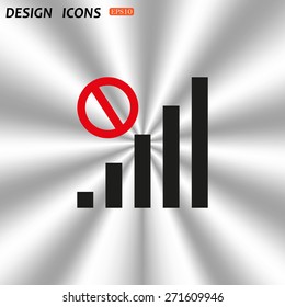 no signal, poor signal strength, signal strength indicator. icon. vector design